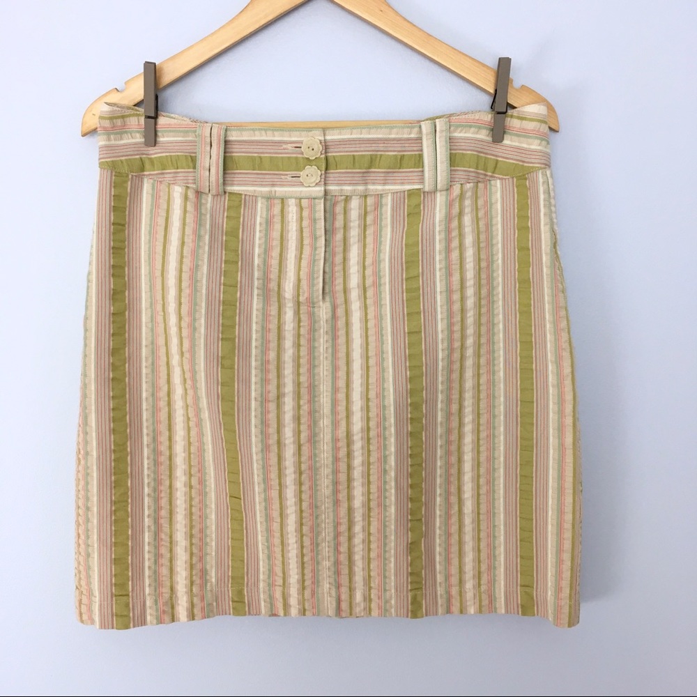 Cabi 308 Seersucker Striped Pencil Skirt